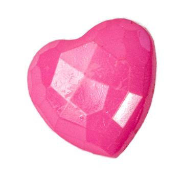 Bottone per bambini a forma di cuore in plastica rosa 14 mm 0.55 inch